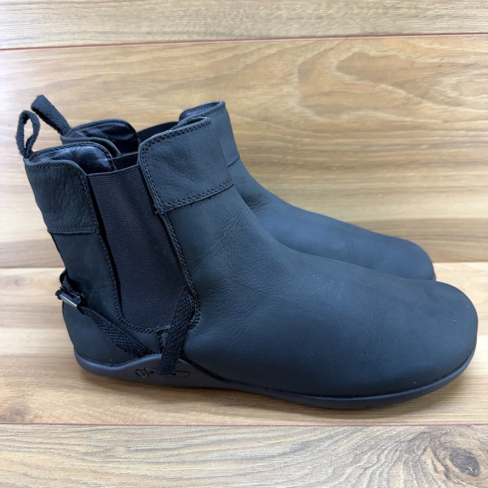 XERO Shoes Tari Chelsea Boots Womens 9.5 Black Leather Minimalist Barefoot Trail